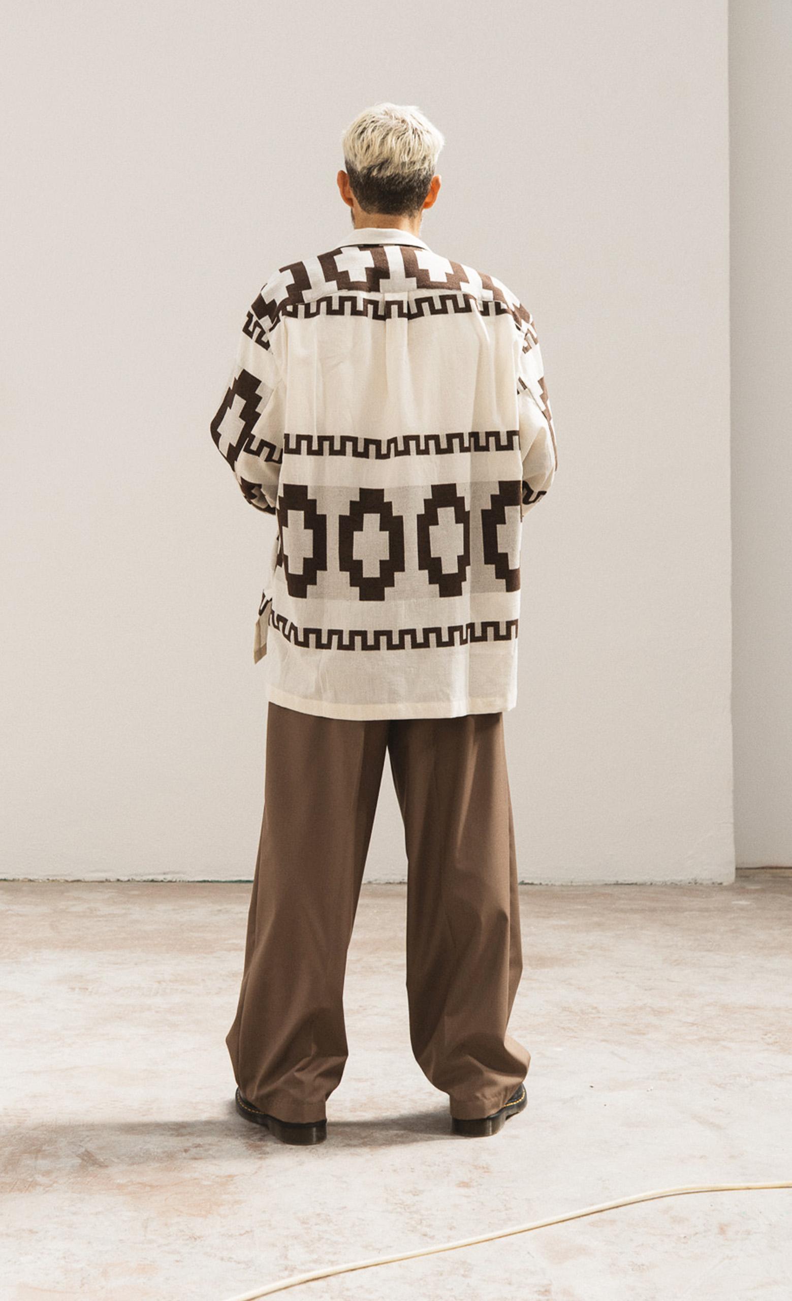 Wooden Store Native Marrone Camicia Hiroko Hemd Herren creme